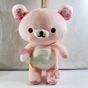 Rilakkuma San-X Sakura Pink Bear Plush Cherry Blossom Dango 19 inch Large AQI